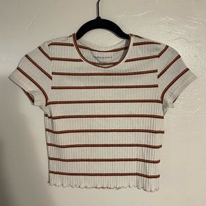 White cropped crew neck